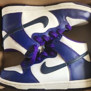 Nike Purple and White High-Top Sneakers